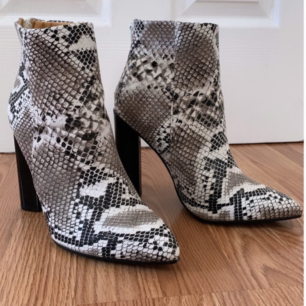 Snake skin booties